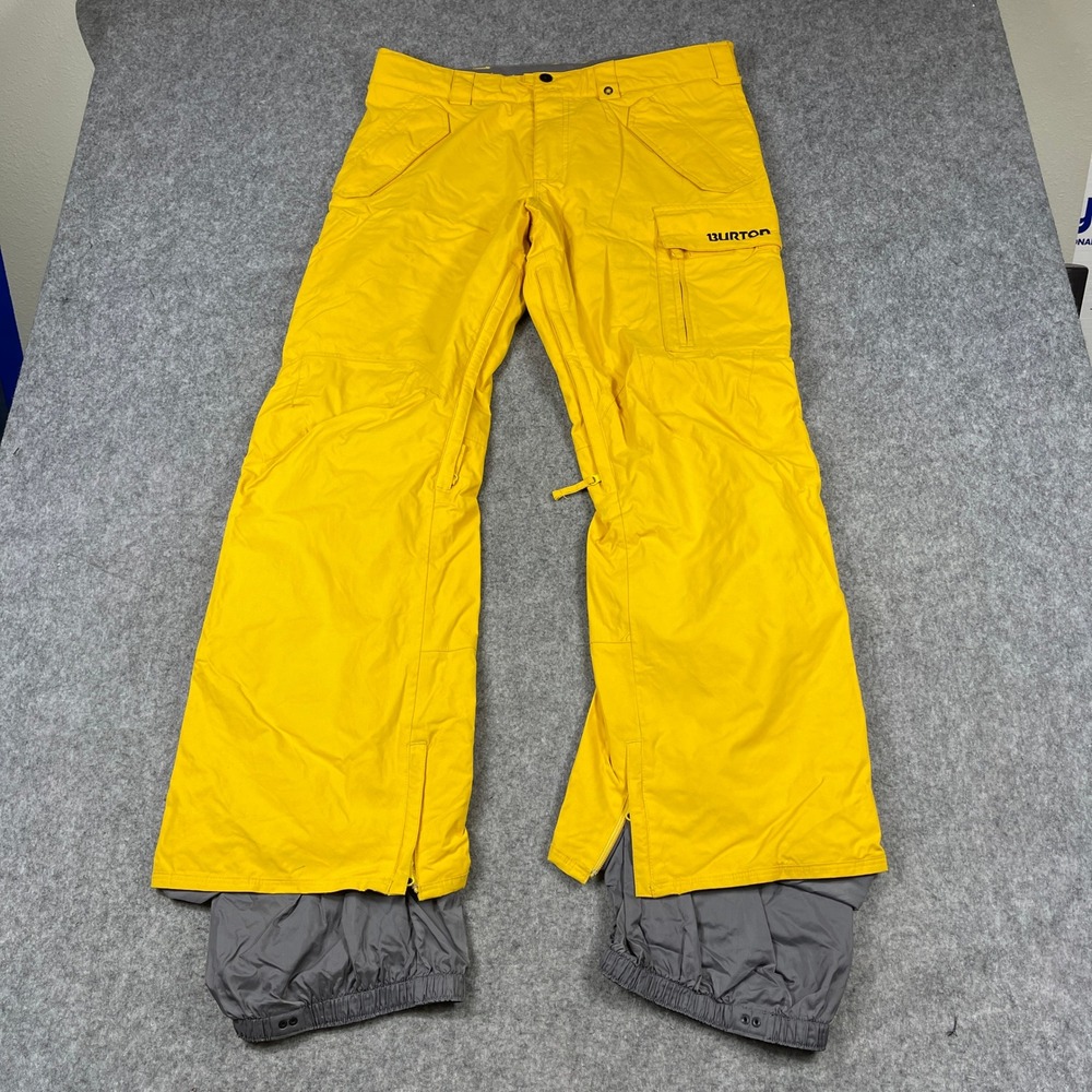 Burton Dryride Mens Yellow Snowboard Pants Cargo Pockets Large